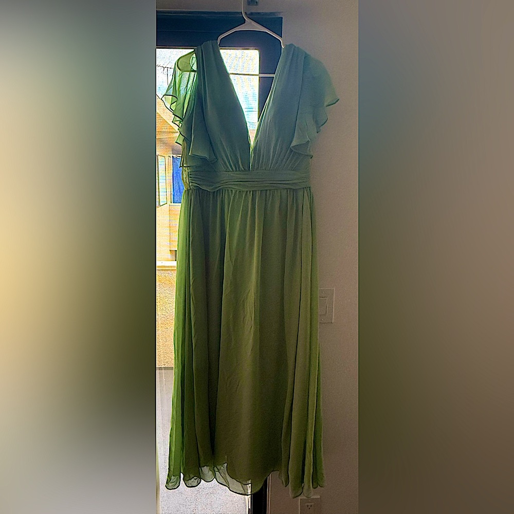 Sage Green Tulle/ Satin Dress